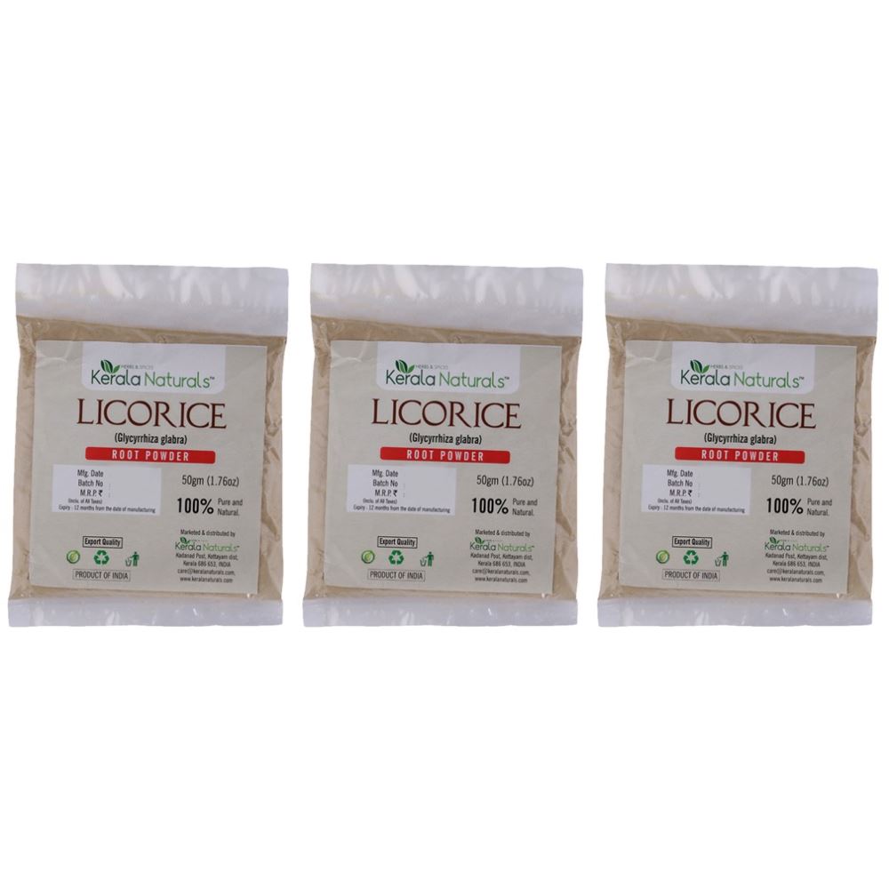 Kerala Naturals Licorice Root Powder (50g, Pack of 3)