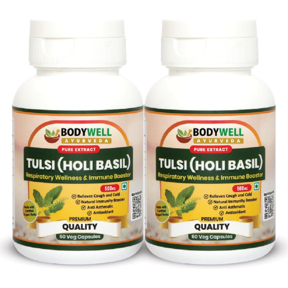 Bodywell Tulsi Pure Extract 500Mg Capsules (60caps, Pack of 2)