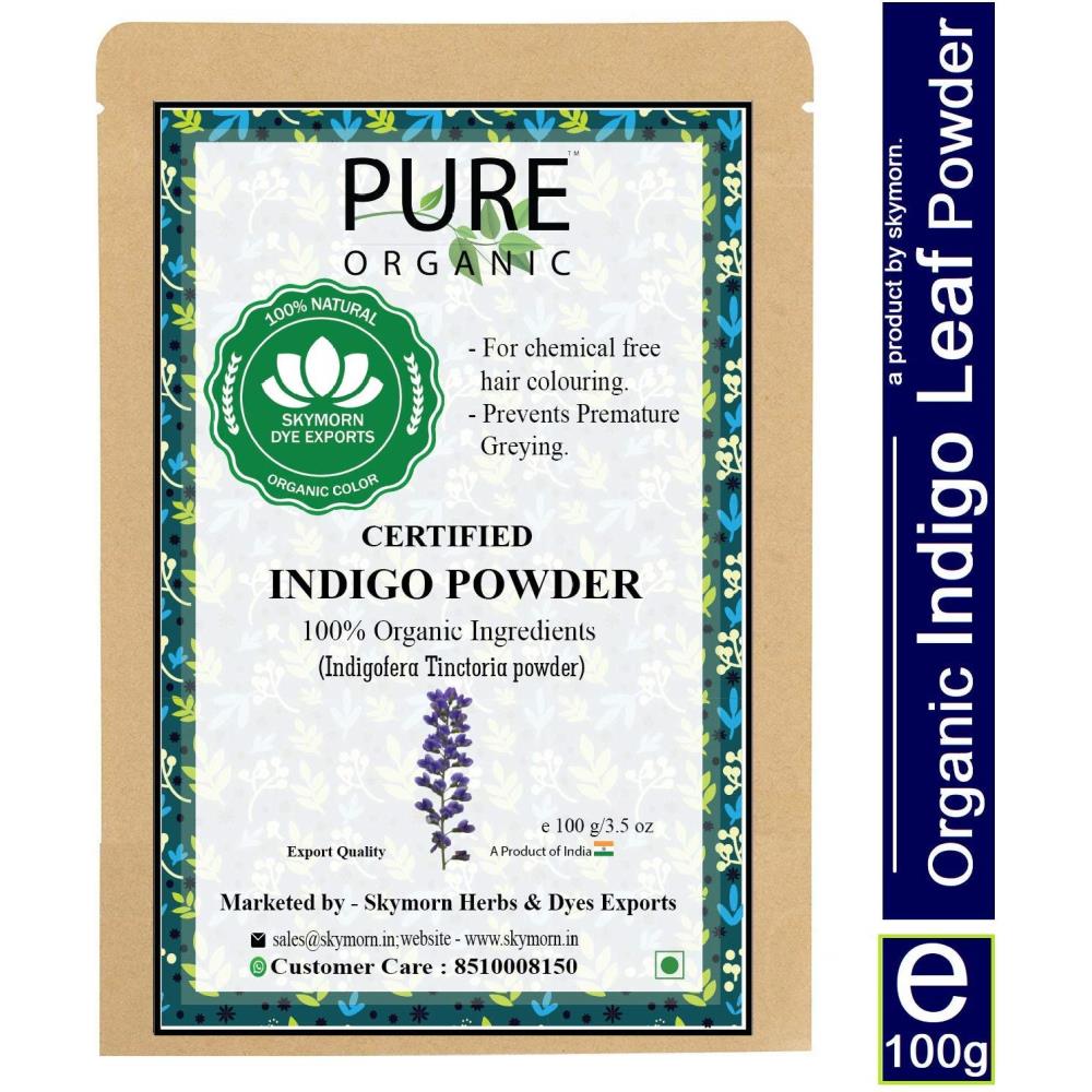 SkyMorn Pure Organic Indigo Powder And Natural Henna (100g, Pack of 2)