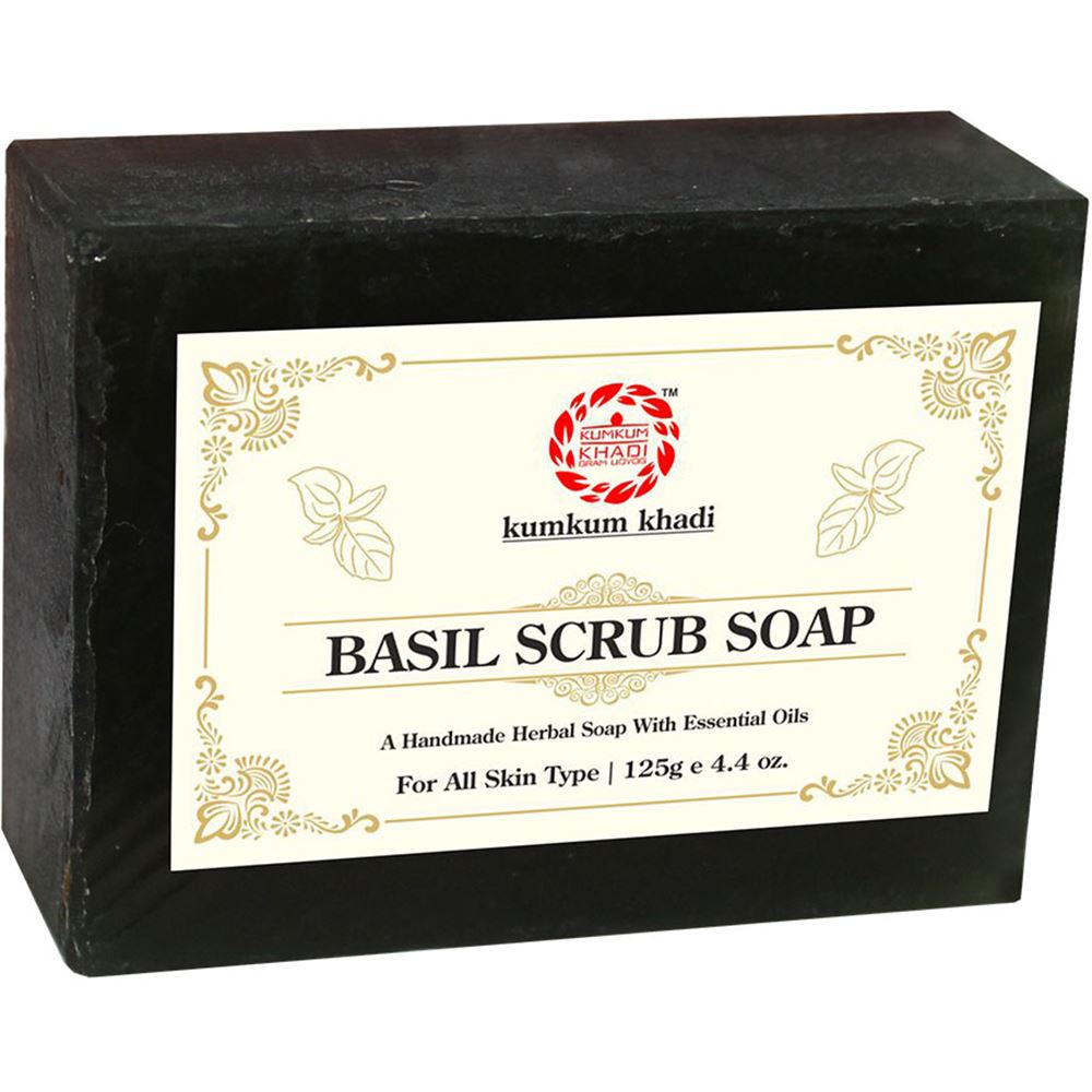 Kumkum Khadi Herbal Basil Scrub Soap 125g Buy Kumkum Khadi Herbal Basil Scrub Soap 125g at price in USA themedsfly