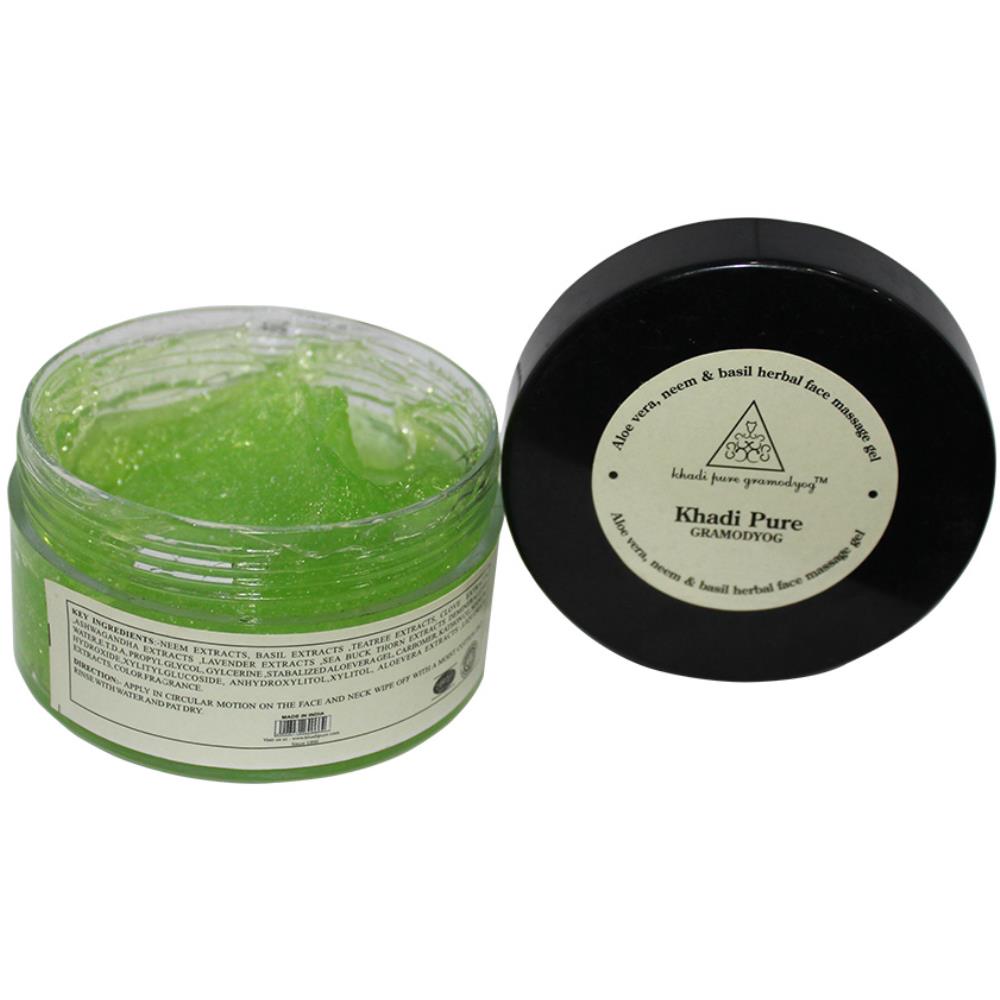 Khadi Pure Aloevera Neem Basil Facial Massage Gel 100g Buy Khadi Pure Aloevera Neem Basil Facial Massage Gel 100g at price in USA